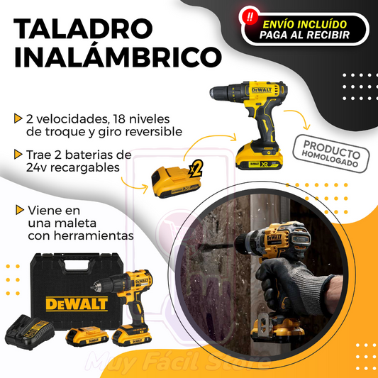 TALADRO CON ROTOMARTILLO DEWALT CON DOS BATERIAS